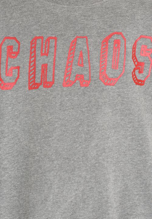 MINOTI - Foil Print Sweater Grey Melange