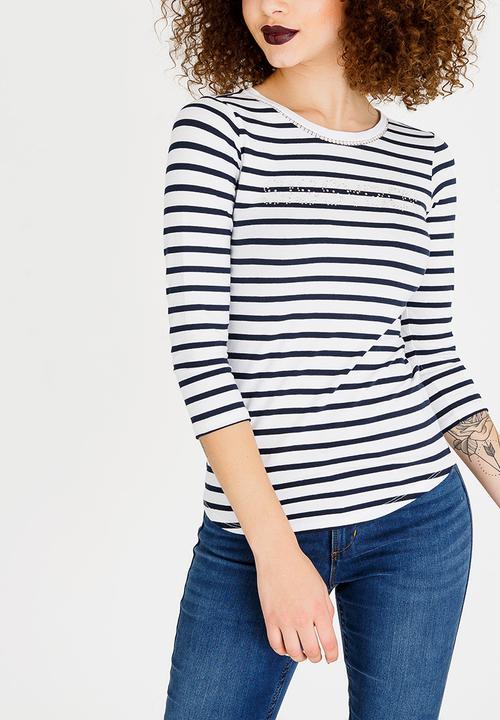 SISSY BOY - Basic Logo Tee Navy & White
