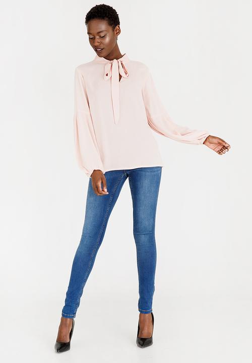 edit - Kitty Bow Blouse Pale Pink
