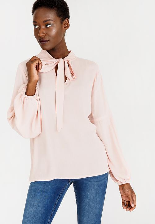 edit - Kitty Bow Blouse Pale Pink