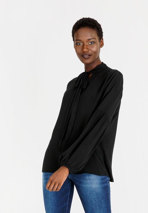 edit - Kitty Bow Blouse Black