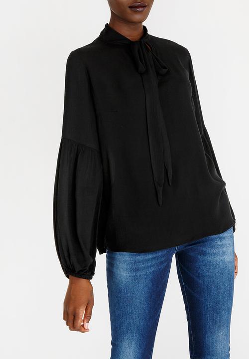 edit - Kitty Bow Blouse Black