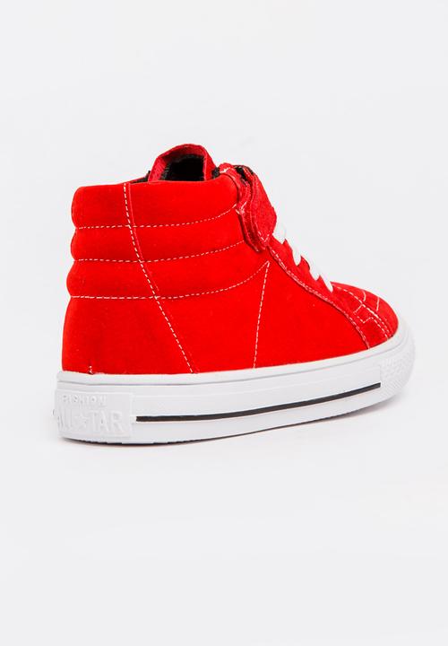 Pop Candy - Boys Hi Top Sneaker Red