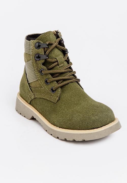 Pop Candy - Boys Combat Boot Tan