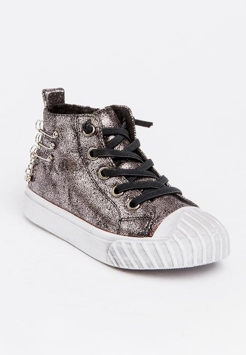 Pop Candy - Boys Metallic Sneaker Black