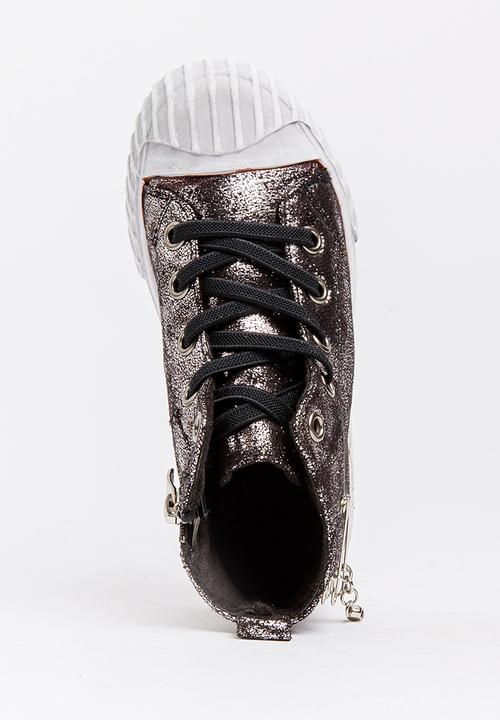 Pop Candy - Boys Metallic Sneaker Black