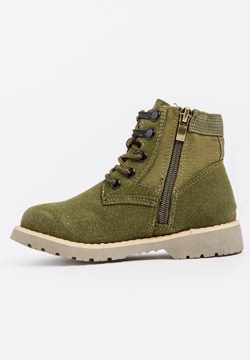 Pop Candy - Boys Combat Boot Tan