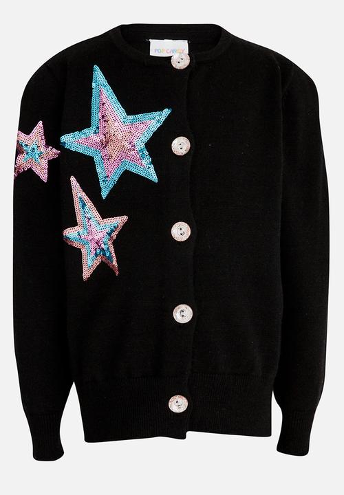 Pop Candy - Jersey with Embroided Detail Black