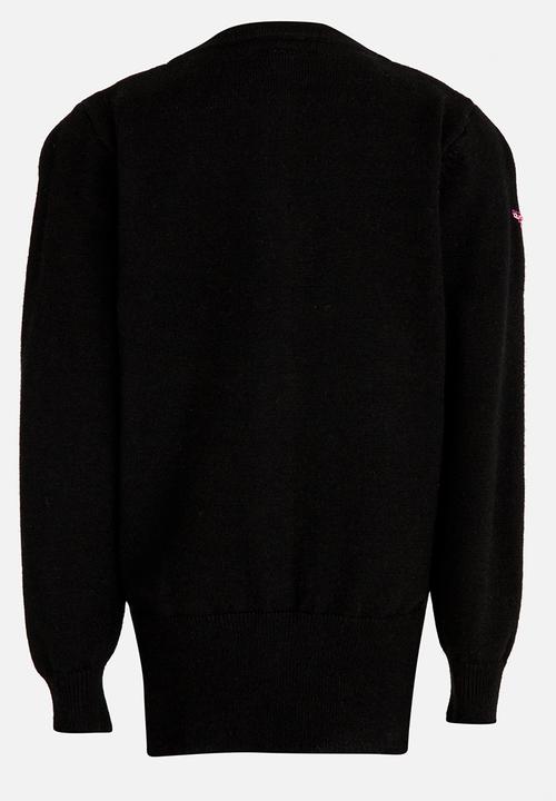 Pop Candy - Jersey with Embroided Detail Black