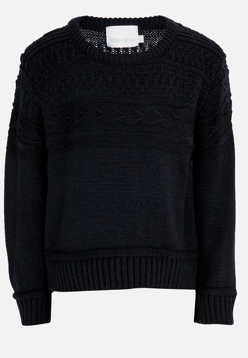 See-Saw - Cable Knit Jersey Navy