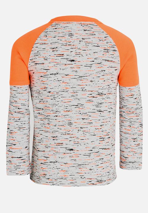 Pop Candy - Printed Raglan Tee Grey