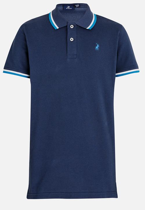 POLO - Warren Contrasted SS Golfer Navy