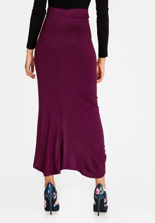 STYLE REPUBLIC - Drape Maxi Skirt Burgundy