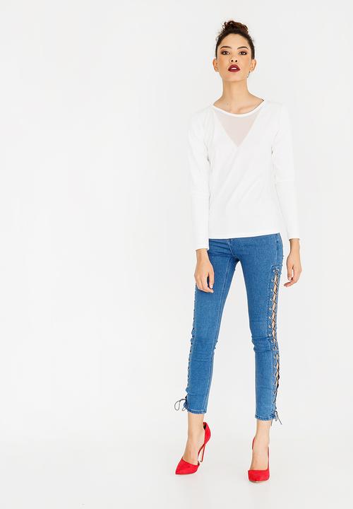 c(inch) - Mesh Inset Top Off White