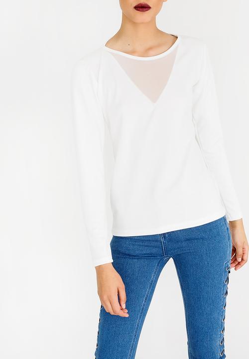c(inch) - Mesh Inset Top Off White