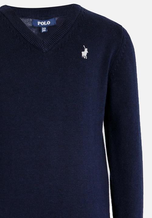 POLO - Justin LS V-Neck Pullover Navy