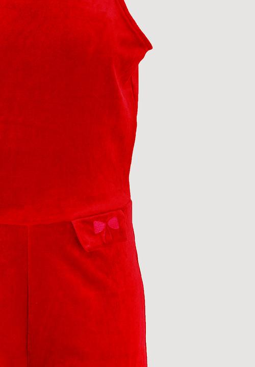 Name It - Velour Playsuit Red