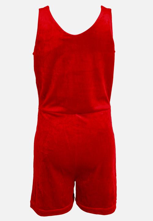 Name It - Velour Playsuit Red