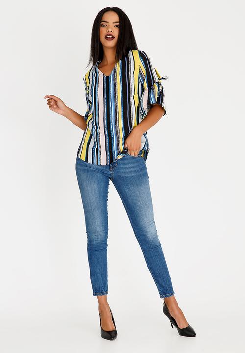 edit - 3/4 Sleeve Easy Fit Blouse Multi-colour
