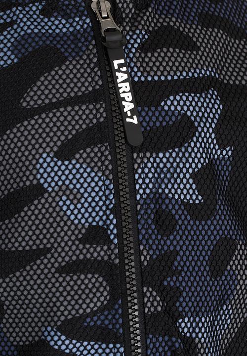 Pop Candy - Hooded Mesh Camo Jacket Grey