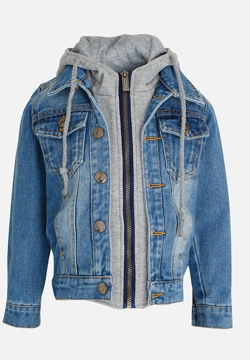Pop Candy - Hooded Denim Jacket Blue