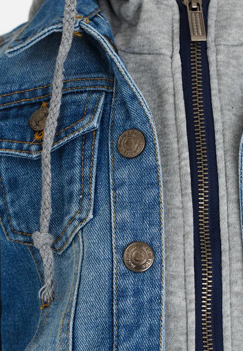 Pop Candy - Hooded Denim Jacket Blue
