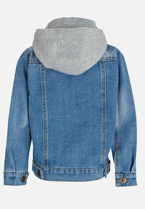 Pop Candy - Hooded Denim Jacket Blue