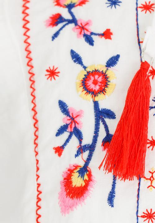 Pop Candy - Dress with Embroidery Detail White