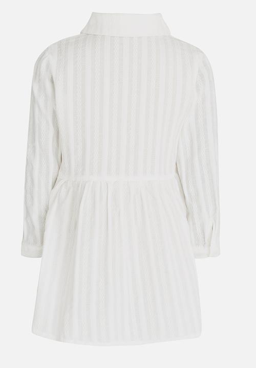 Pop Candy - Longsleeve Embroided Dress White