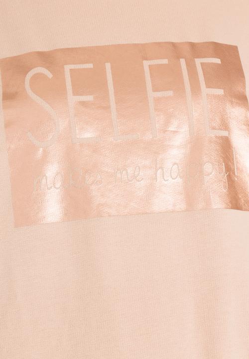 Pop Candy - Printed Sweat Top Peach