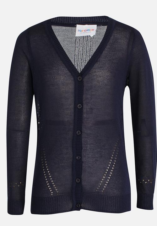 Pop Candy - Longer Lengh Cardigan Navy