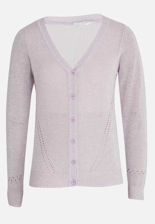 Pop Candy - Longer Lengh Cardigan Mid Purple