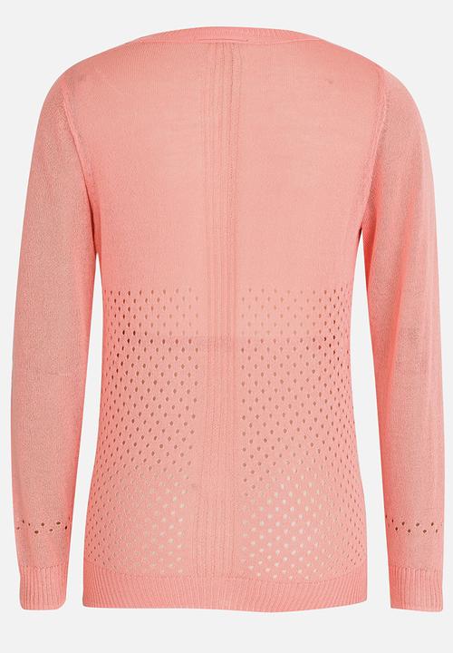 Pop Candy - Longer Lengh Cardigan Coral