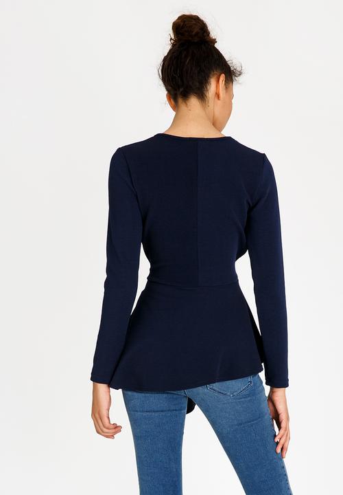 STYLE REPUBLIC - Tie Front Top Navy