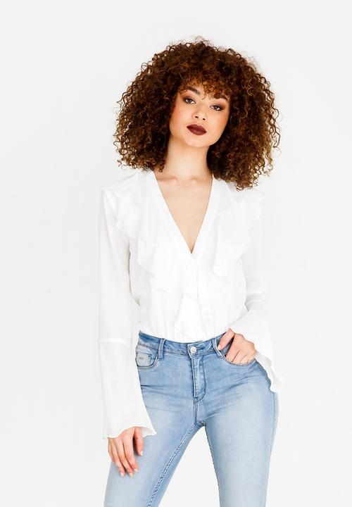 SISSY BOY - Ruffle Detail Bodysuit Off White