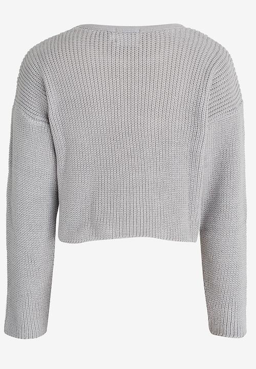 Rebel Republic - Front Knot Jumper Grey Melange