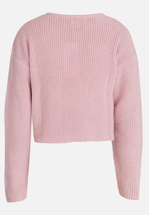 Rebel Republic - Front Knot Jumper Pale Pink