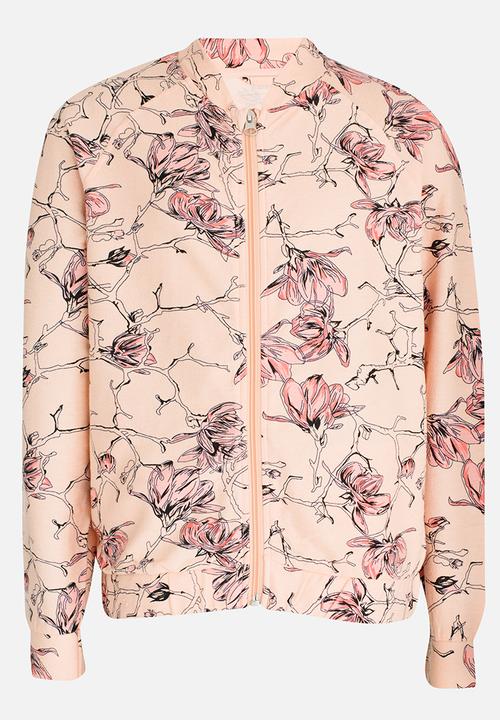 Name It - Printed Bomber Jacket Peach