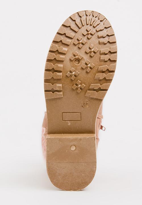 Jumbo - Boot with fluffy trim - pink