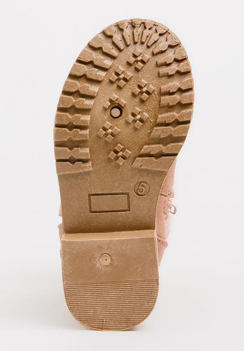 Jumbo - Boot with fluffy trim - mid pink