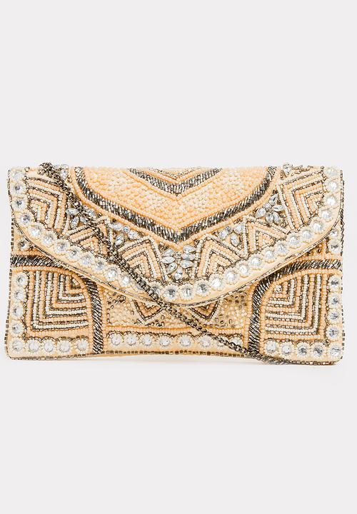 Joy Collectables - Beaded Clutch Bag Cream