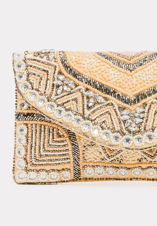 Joy Collectables - Beaded Clutch Bag Cream