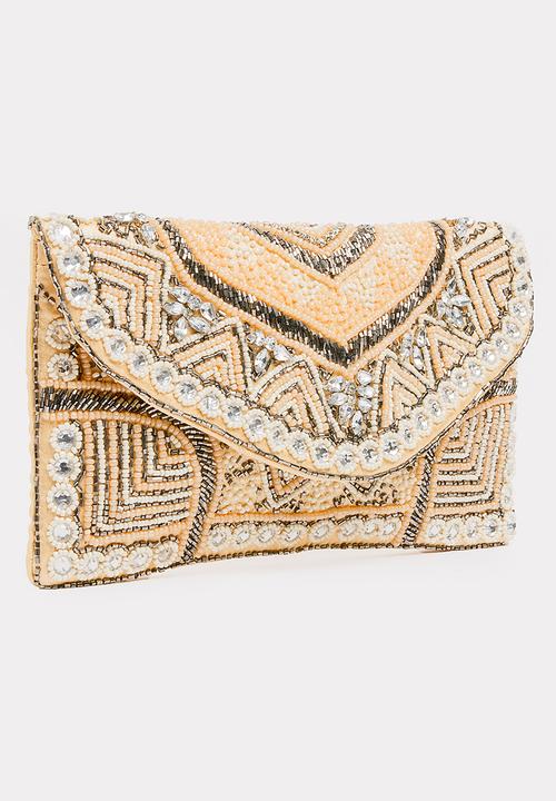 Joy Collectables - Beaded Clutch Bag Cream