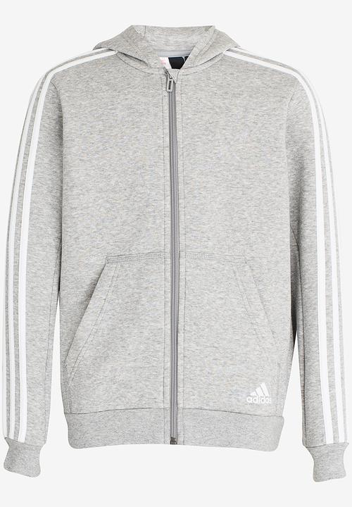 adidas Performance - 3S Full Zip Hoodie Mid Grey