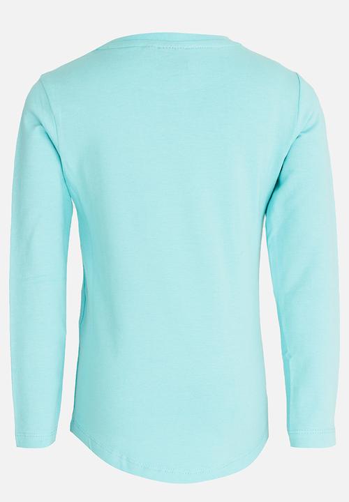 POLO - Kayla LS Printed Tee Turquoise