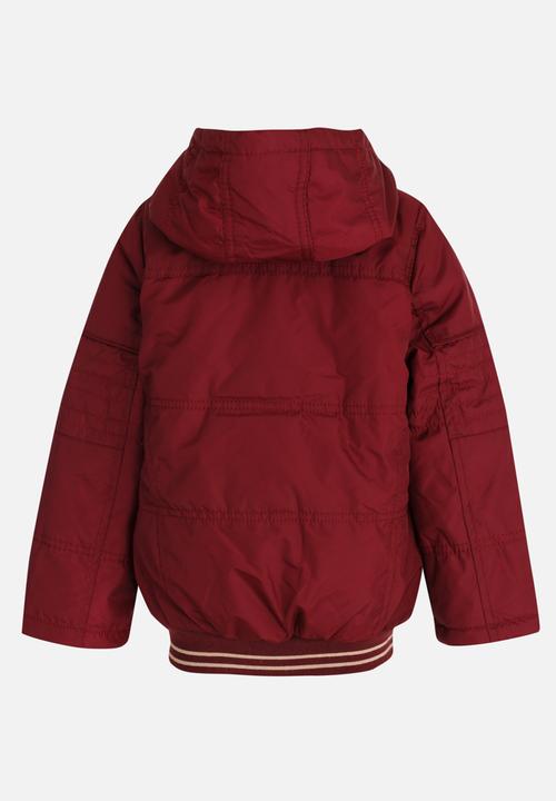 Pop Candy - Boys Bomber Jacket With Hoody Maroon