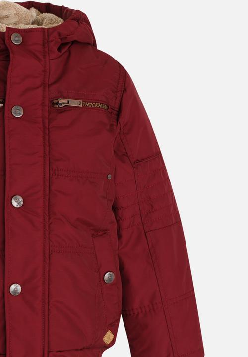 Pop Candy - Boys Bomber Jacket With Hoody Maroon