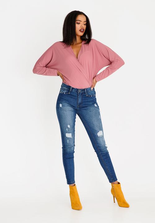 STYLE REPUBLIC - Wrap Detail Bodysuit Rose