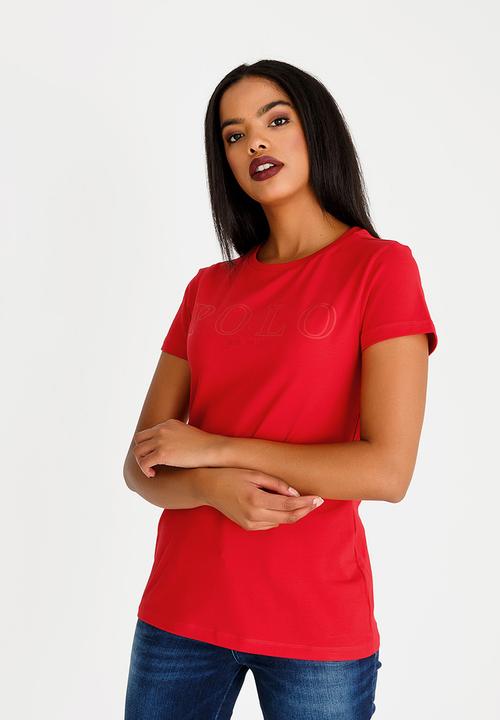 POLO - Cara Logo Printed Tee Red