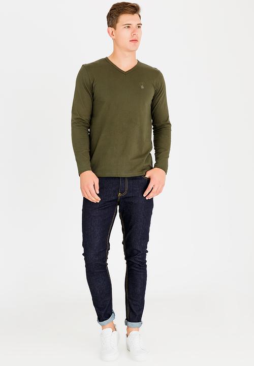 UrbanArt - Zander Crew Neck Top Khaki Green